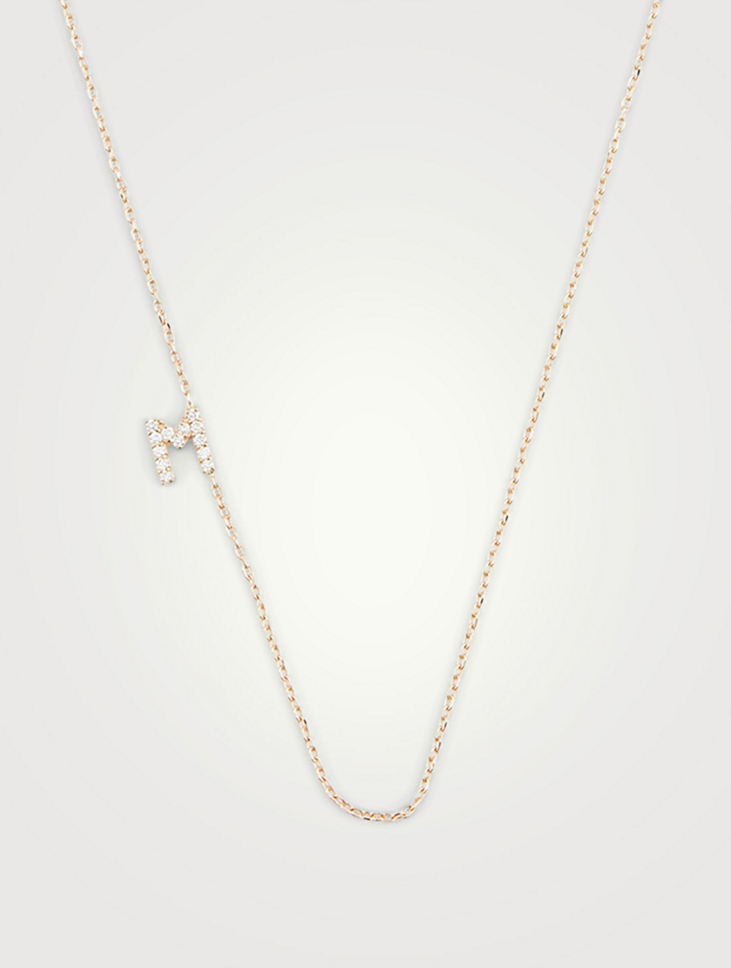 David Yurman Pave M Initial Pendant in 18k Yellow Gold with Diamonds