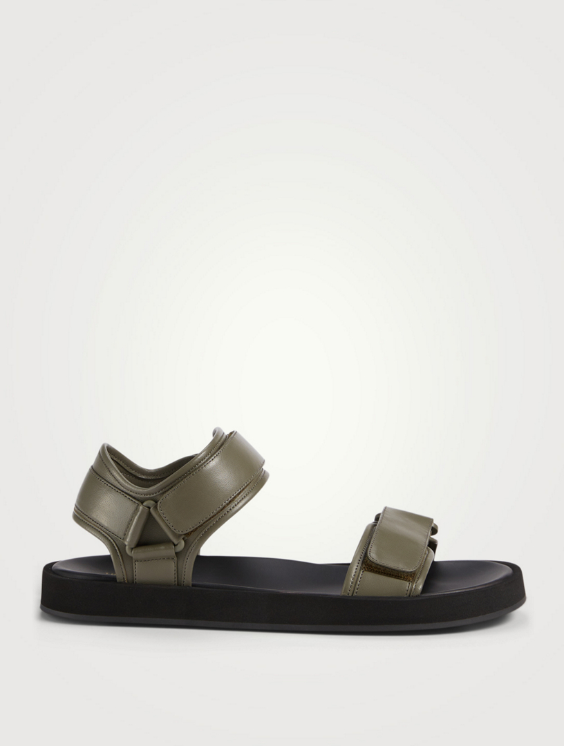 THE ROW Hook-And-Loop Leather Sandals | Holt Renfrew