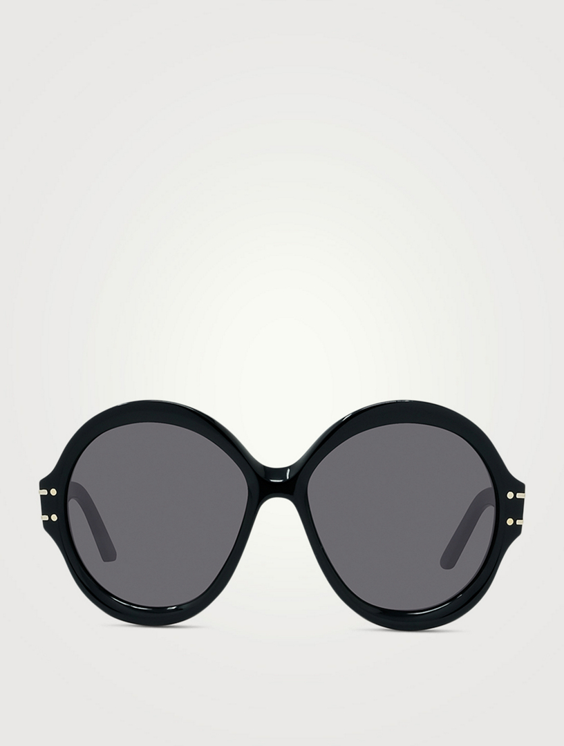 Dior sunglasses black round best sale