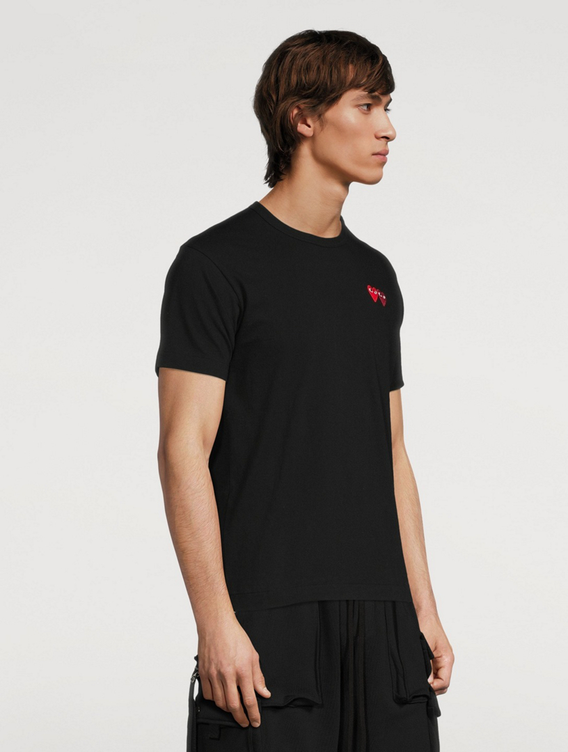 COMME DES GARÇONS PLAY Double Heart Patch T-Shirt | Holt Renfrew