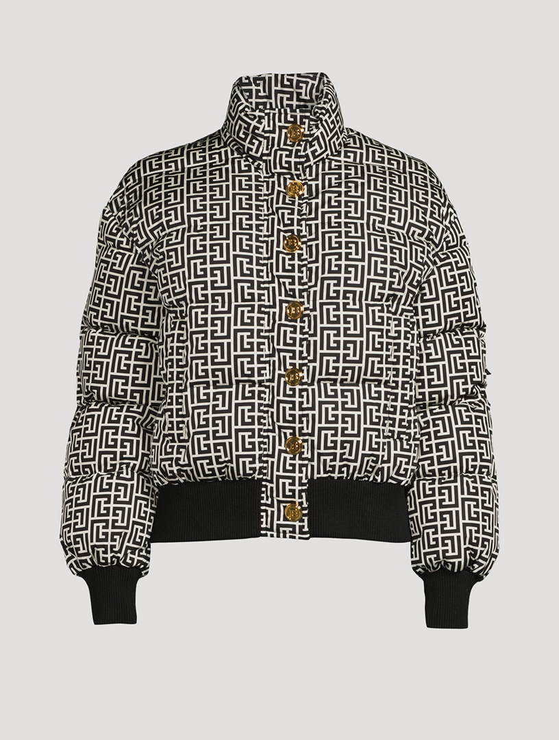 BALMAIN Quilted Bomber Jacket In Monogram Print