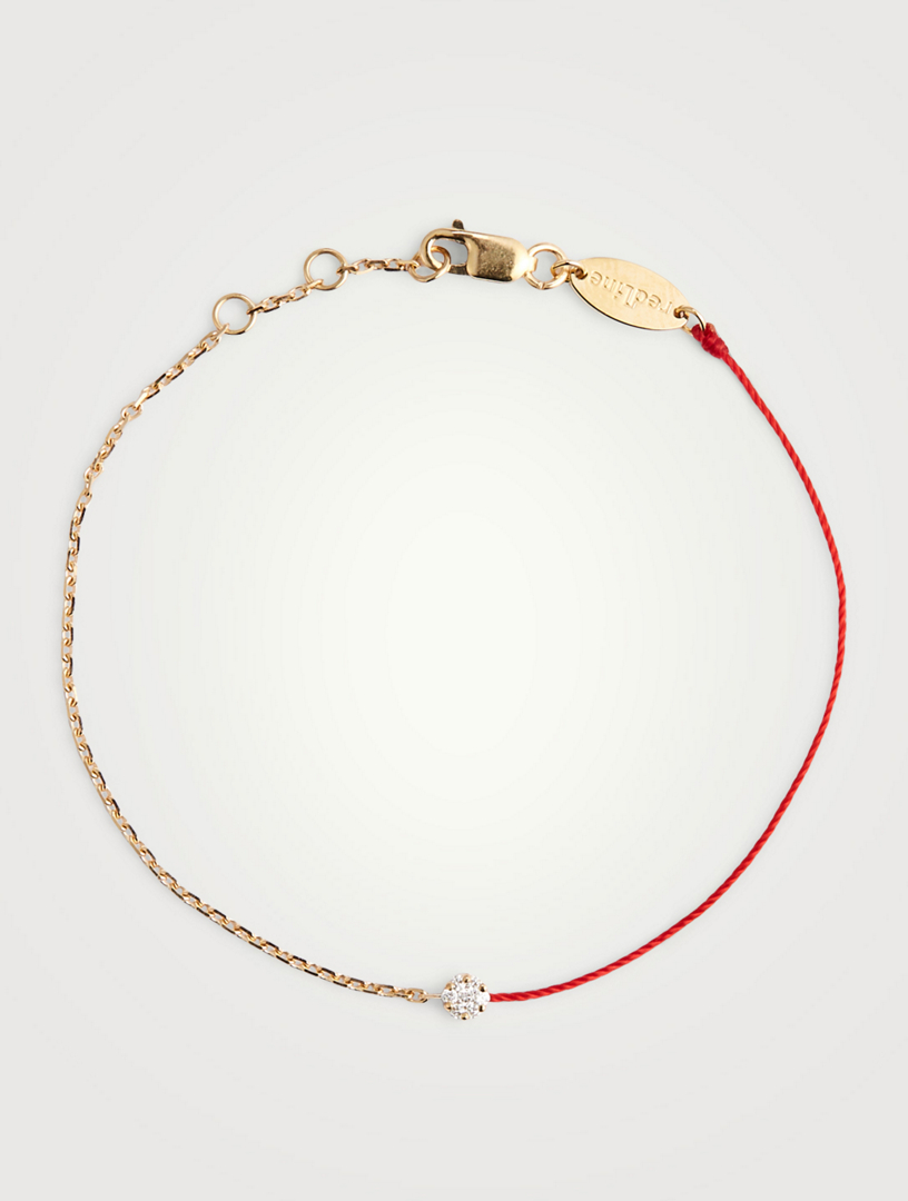 REDLINE Bracelet fil et chaîne Illusion en or 18 ct avec diamants  Métallique