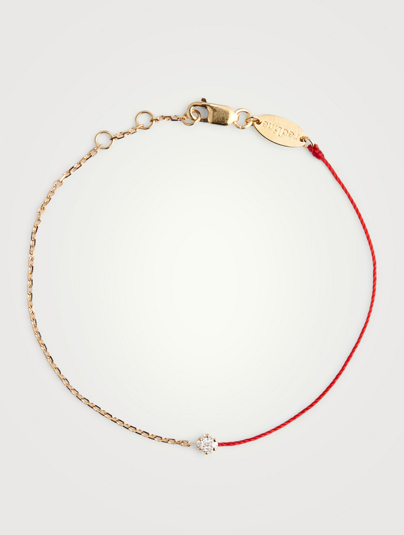 REDLINE Illusion 18K Gold String Chain Bracelet With Diamonds