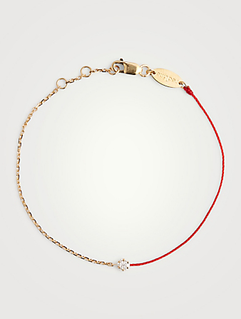 Bracelet fil et chaîne Illusion en or 18 ct avec diamants