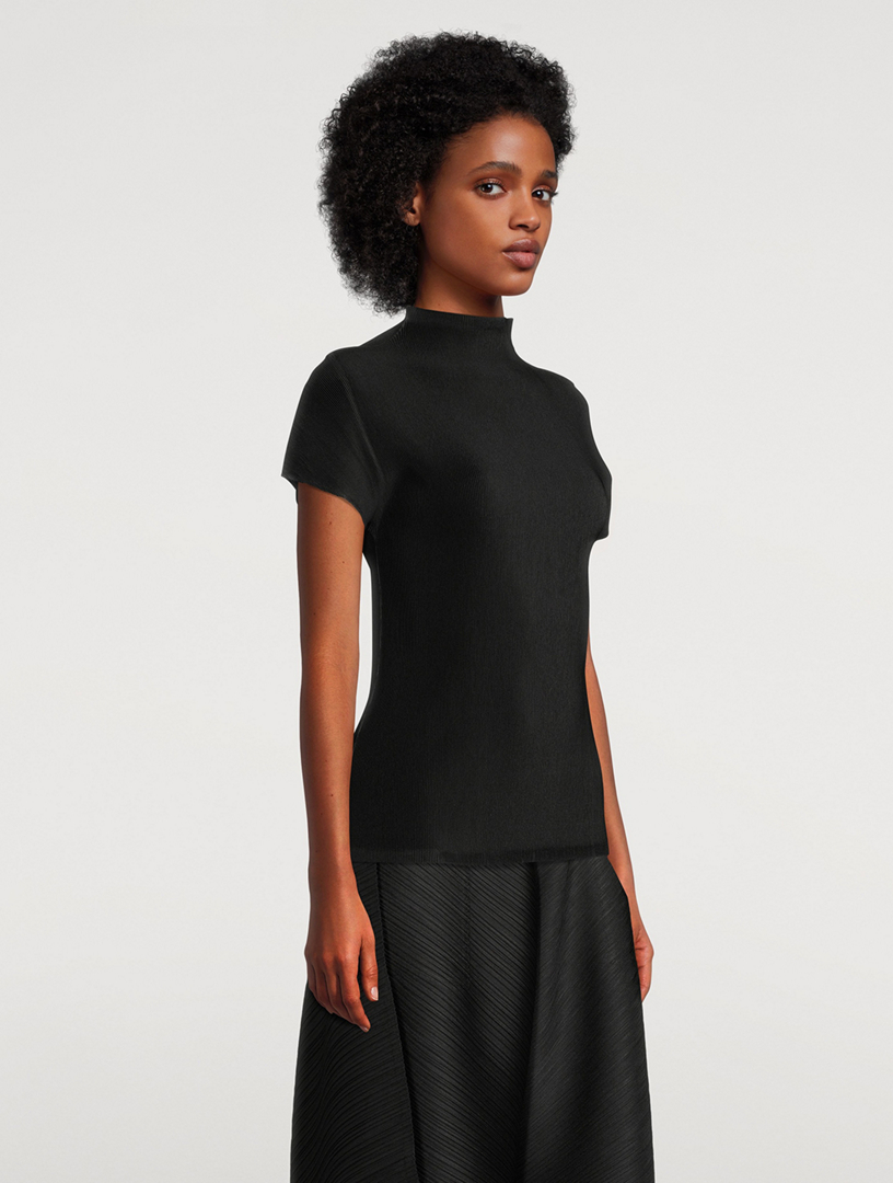 PLEATS PLEASE ISSEY MIYAKE Mist Basics High-Neck Top | Holt Renfrew