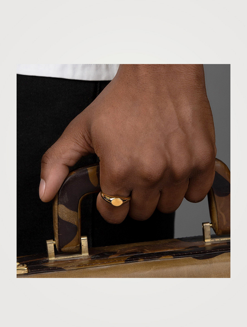 Mini 18K Gold Plated Signet Ring
