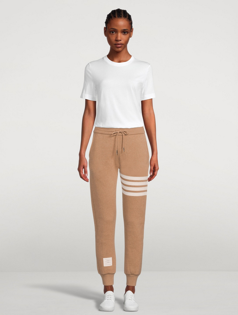 Cashmere Sweatpants With Four-Bar Stripe