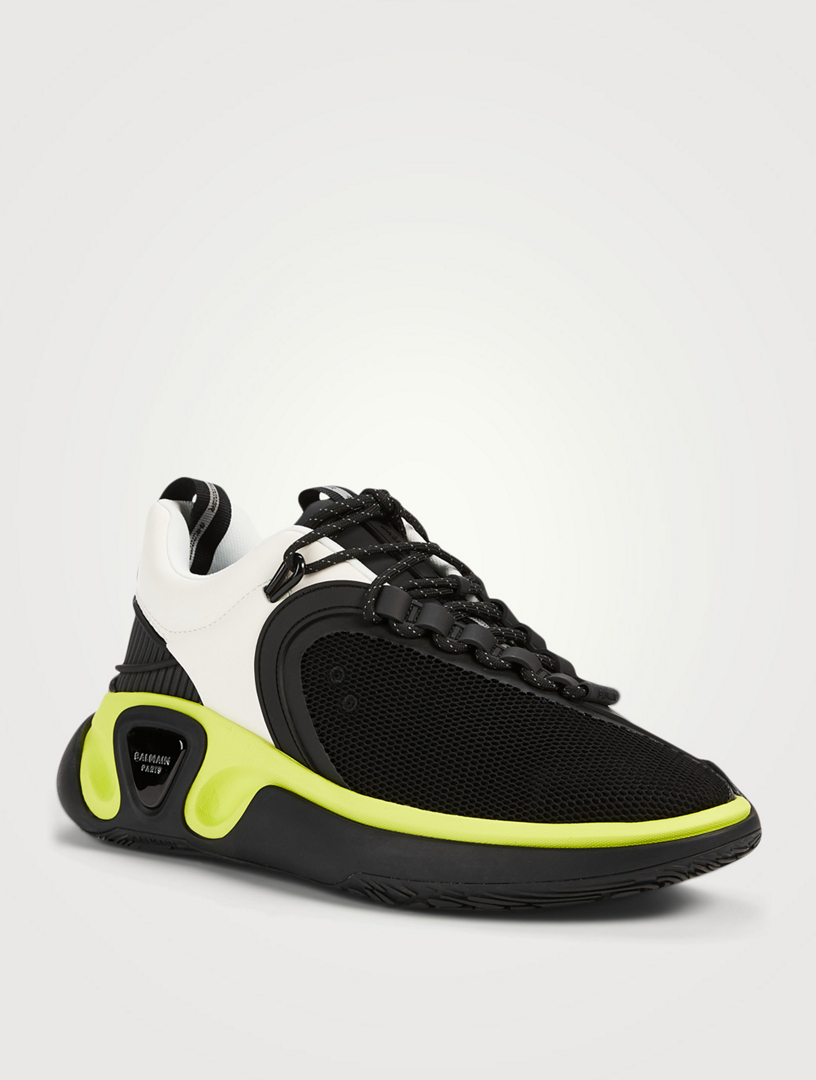 B-Runner Gummy Leather And Mesh Sneakers