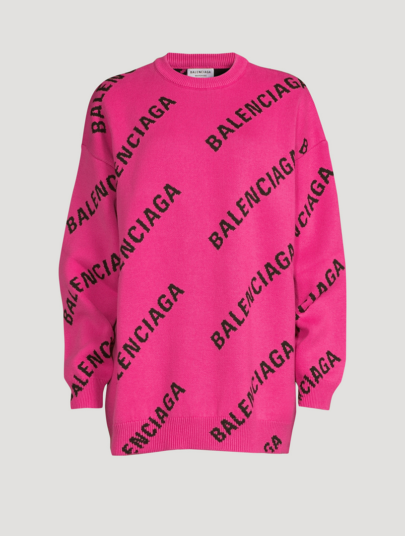 BALENCIAGA Cotton And Wool Sweater In Logo Print Holt Renfrew