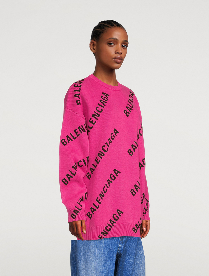 Balenciaga pink logo sweater online