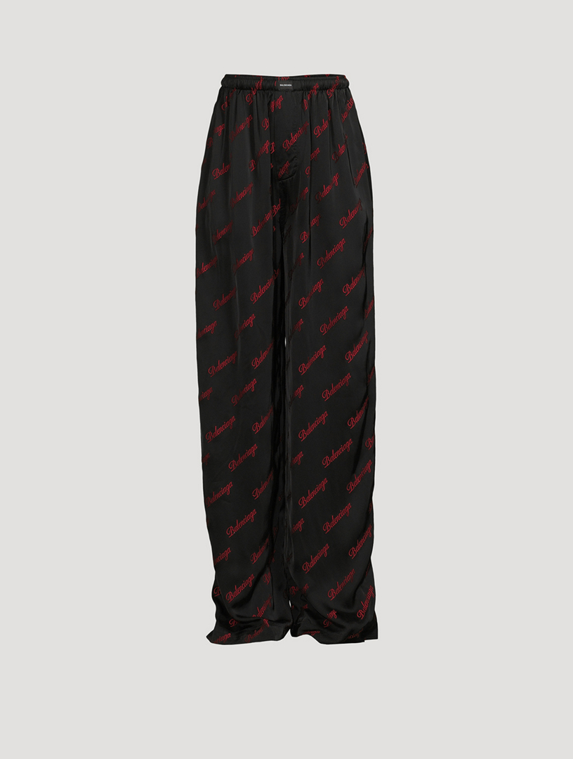 Embroidered pajama pants