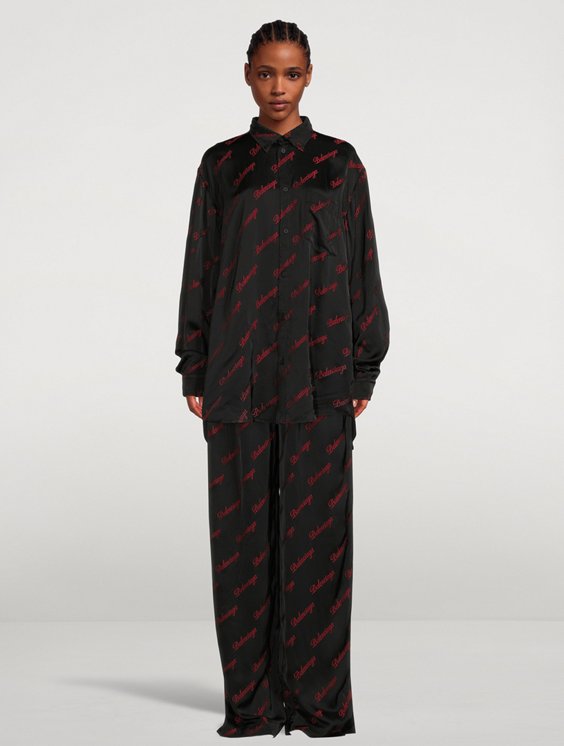 BALENCIAGA Embroidered Logo Pajama Pants Holt Renfrew