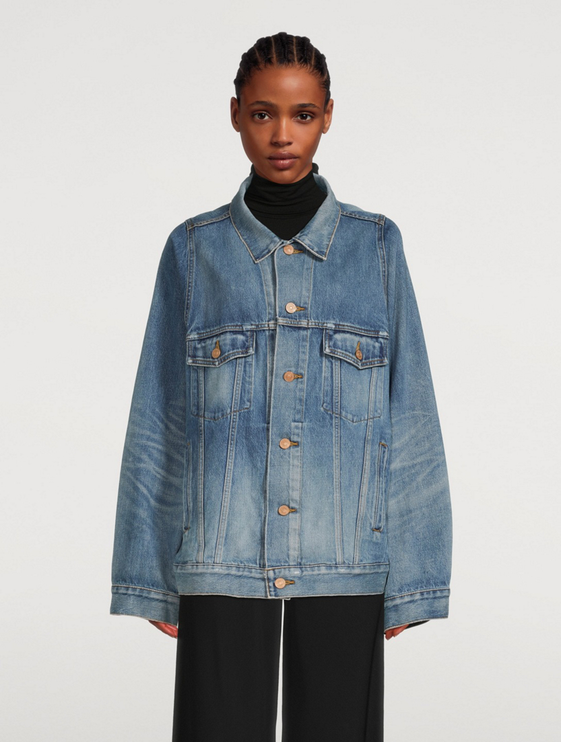 Wide sleeve hot sale denim jacket