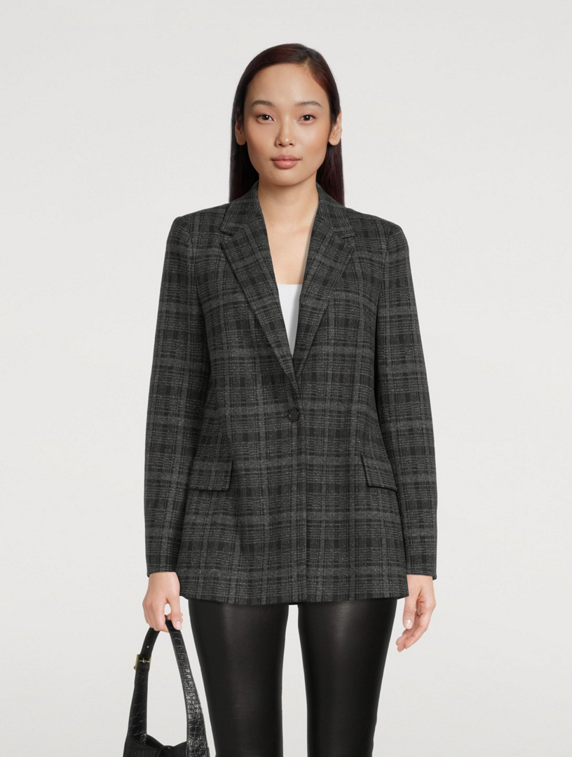 Tartan Boyfriend Blazer Check Print