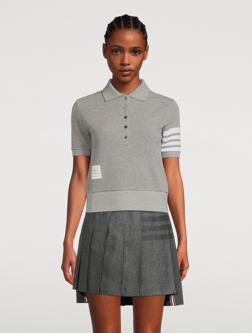 Compact Waffle Knit Polo Shirt