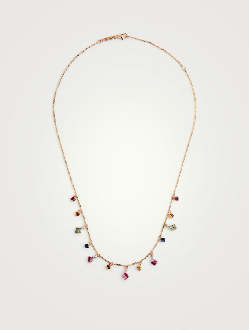 SUZANNE KALAN Fireworks 18K Rose Gold Cascade Necklace With
