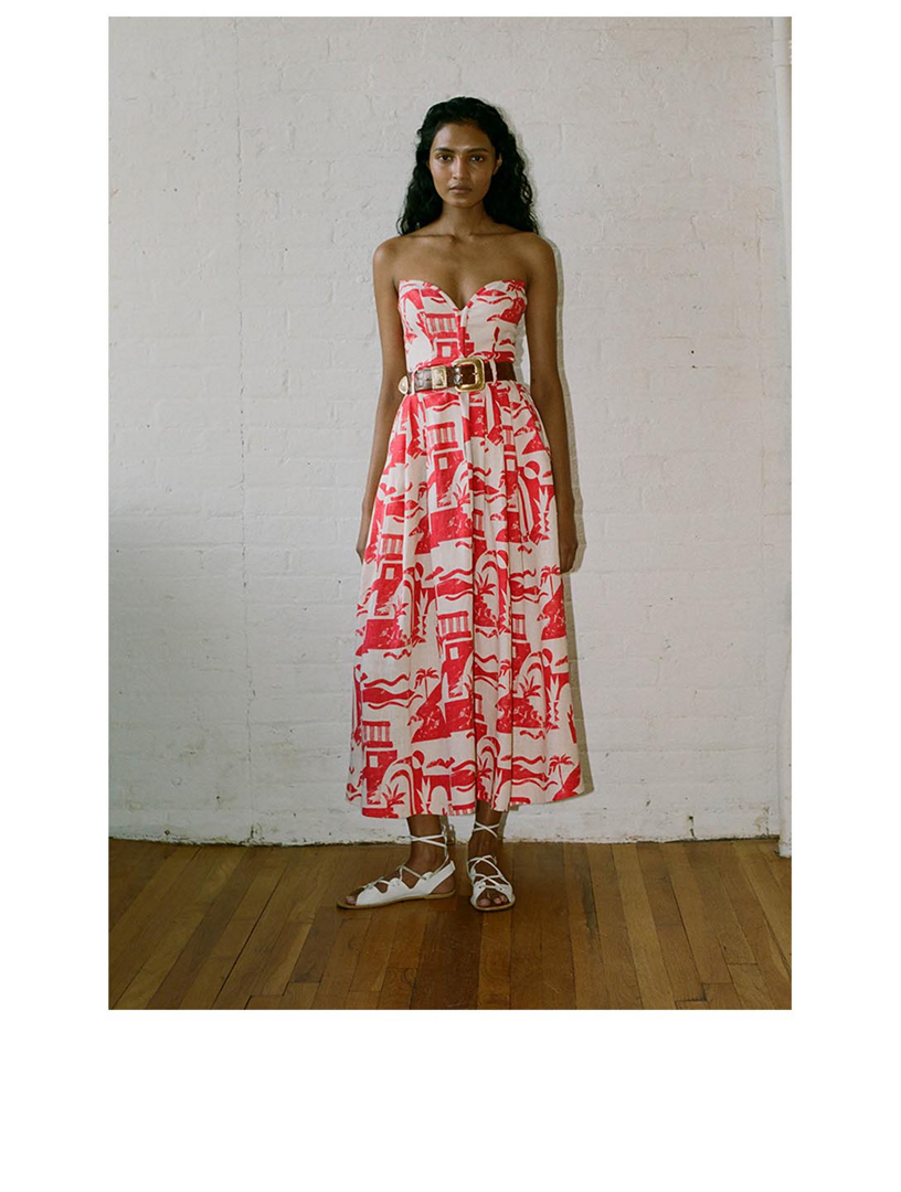 Tulay Hemp A-Line Midi Skirt Helios Print