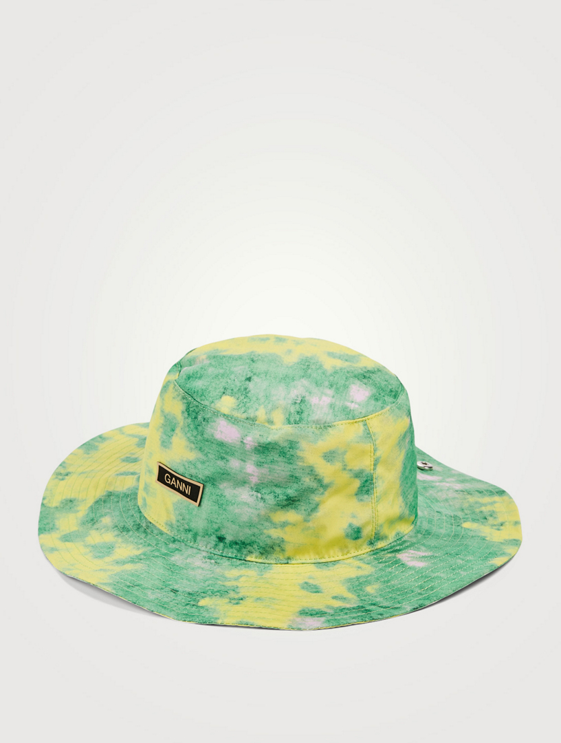 Ganni Green and Yellow Tie-Dye Bucket Hat Ganni Tie-Dye Bucket Hat - Green | Garmentory main image 4