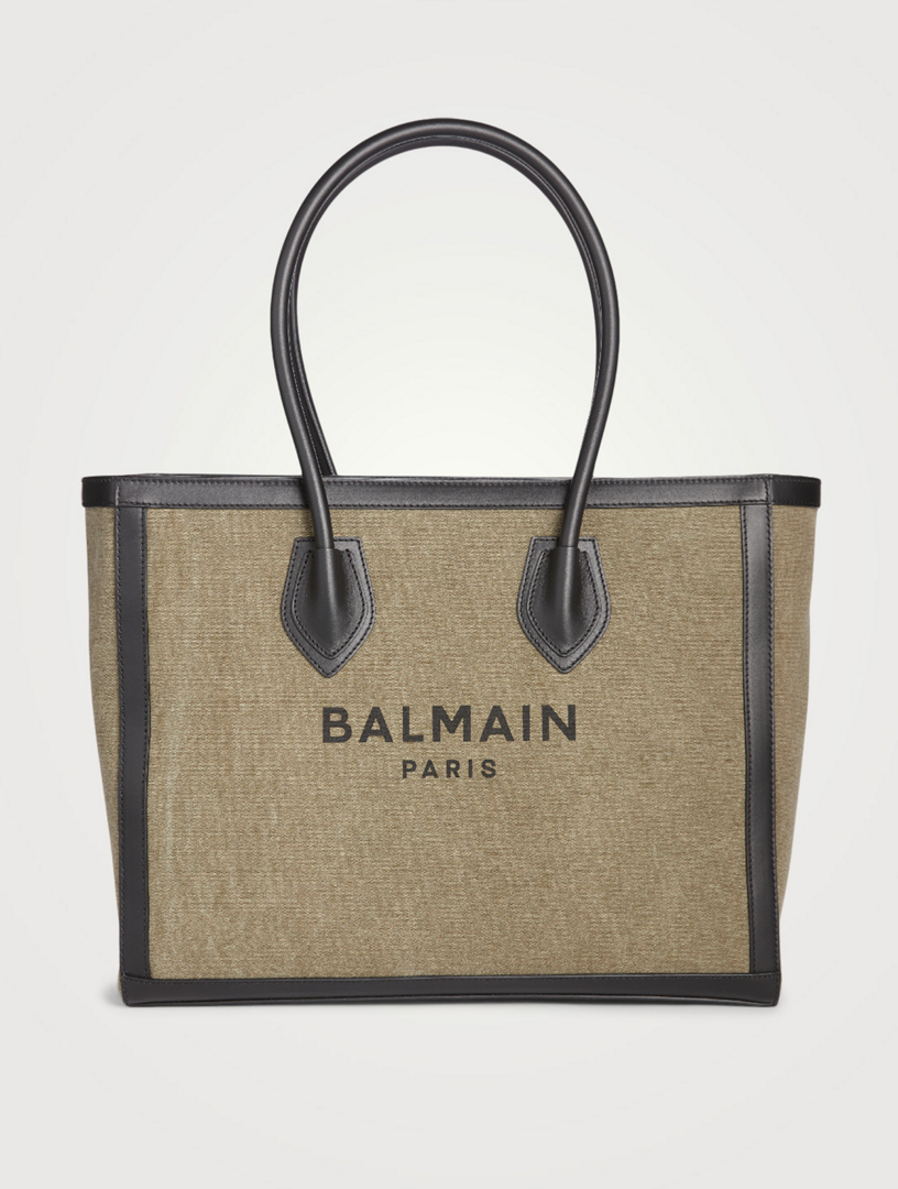 BALMAIN B-Army 42 Canvas Shopper Bag With Logo | Holt Renfrew