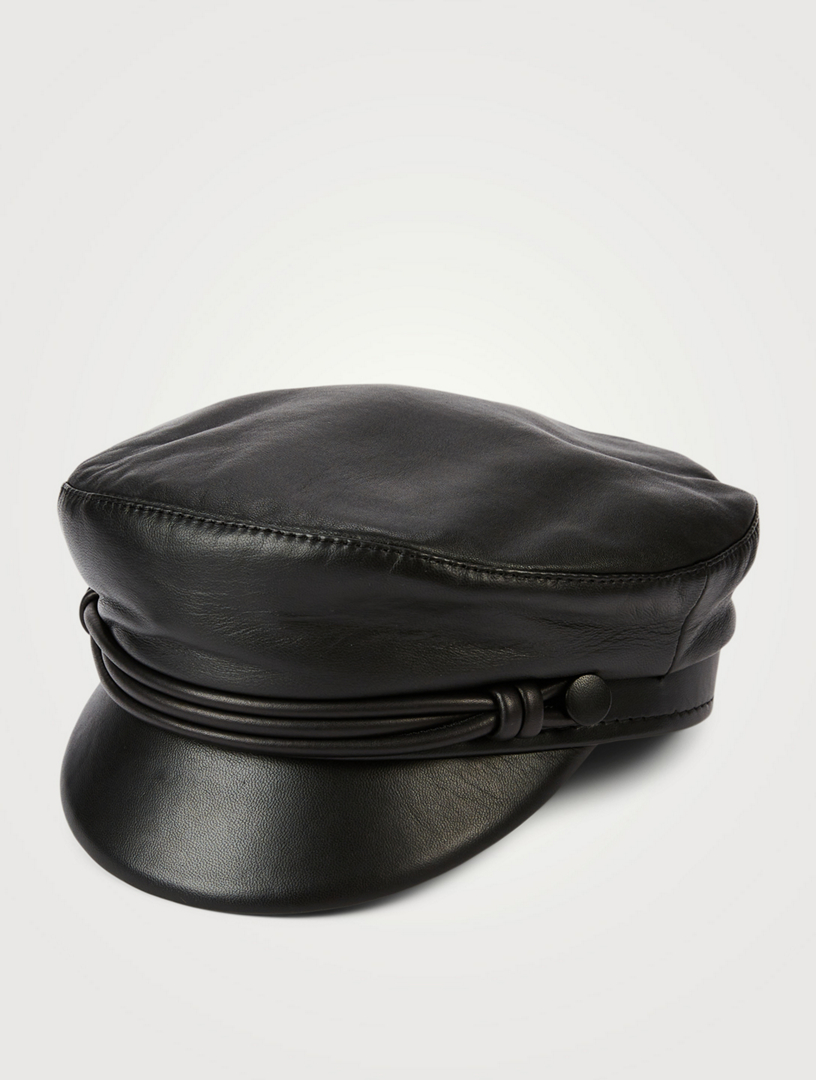 Leather Baker Boy Cap