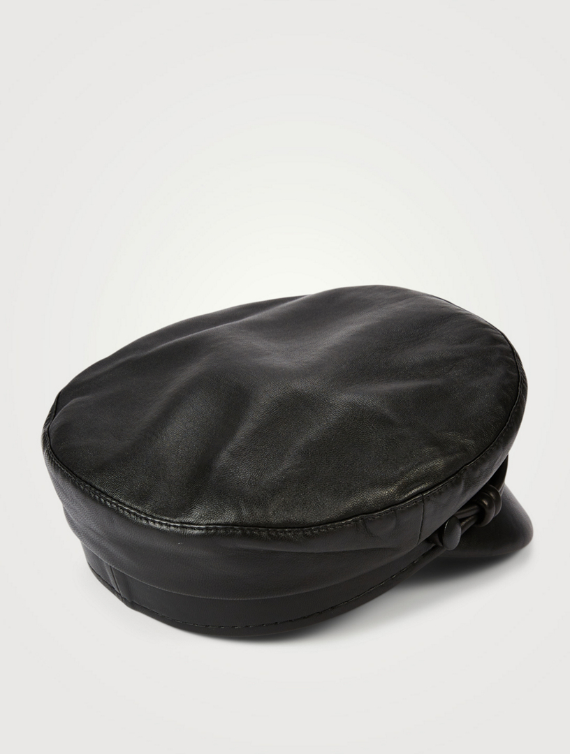 Leather Baker Boy Cap