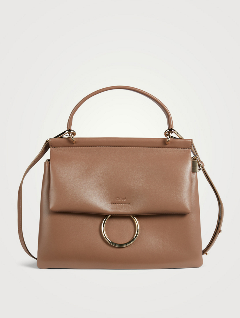 Medium Faye Leather Top Handle Bag