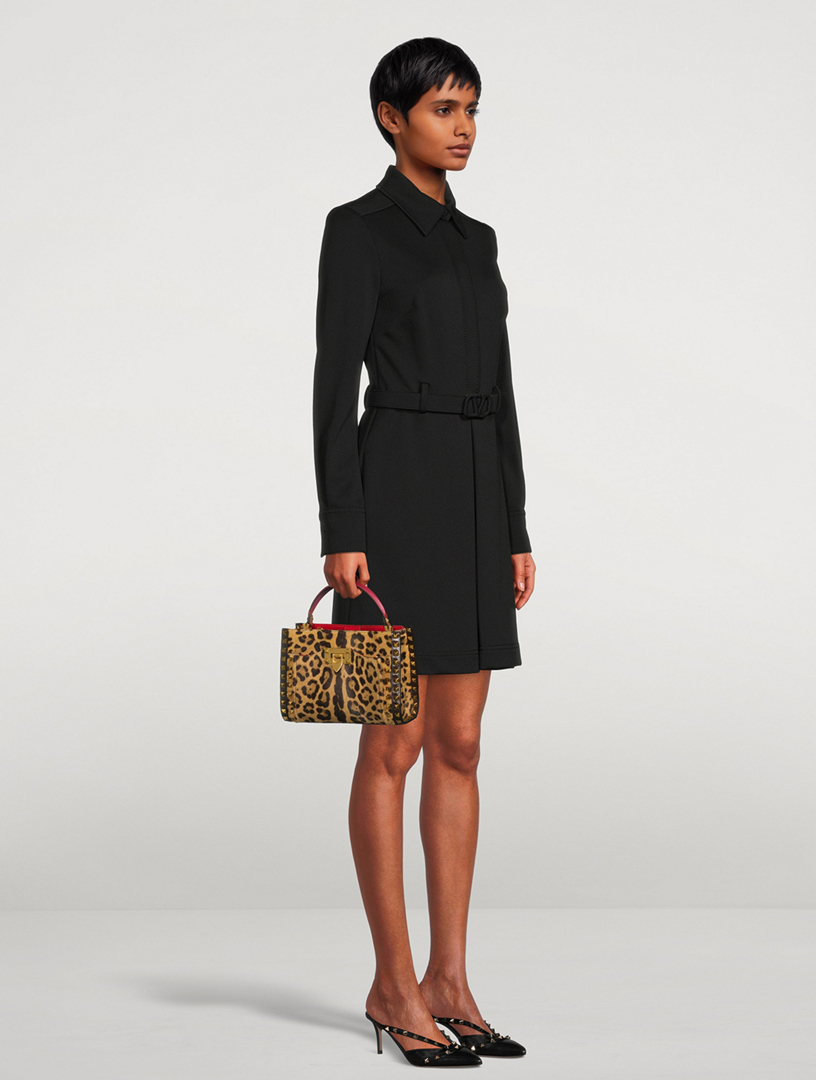 VALENTINO GARAVANI Small Alcove Rockstud Leather Top Handle Bag In