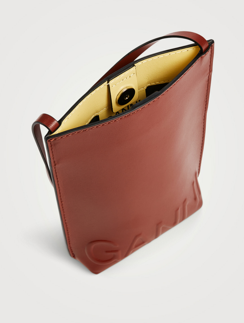 Recycled Leather Crossbody Phone Bag