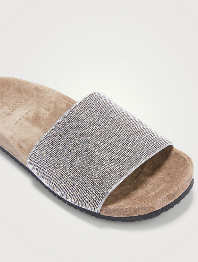 BRUNELLO CUCINELLI Leather Slide Sandals | Holt Renfrew