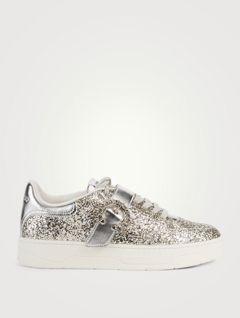 Jimmy Choo Osaka Metallic Leather And Glitter Sneakers Holt Renfrew 3865