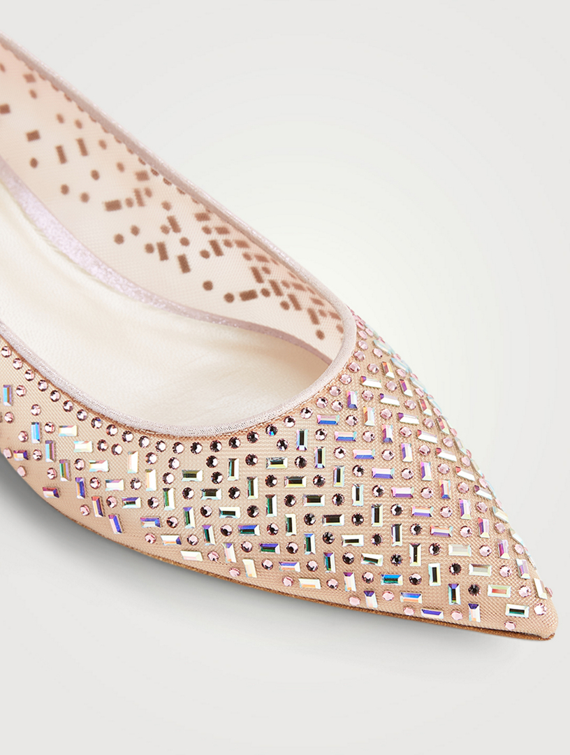 Crystal Mesh Ballet Flats