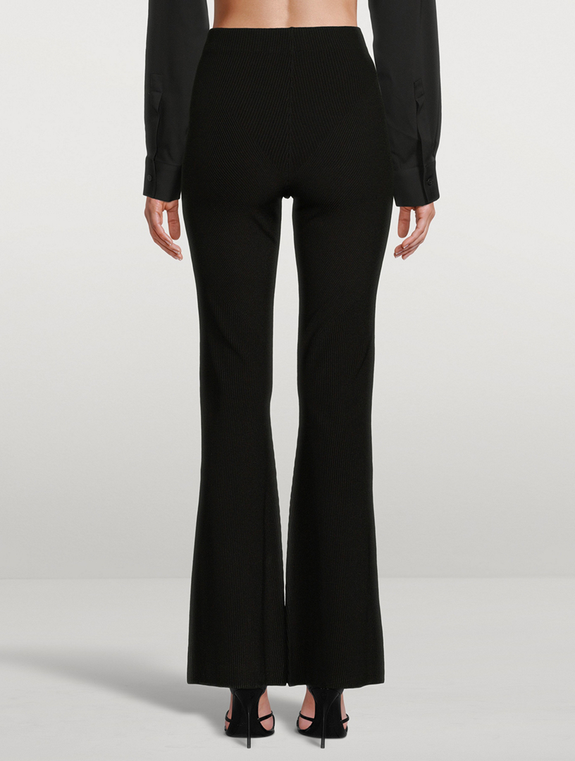 Lajas Knit High-Waisted Flared Pants