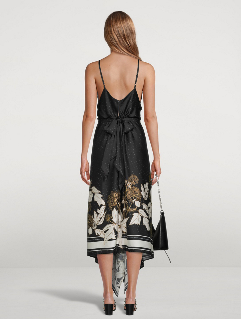Teagan Printed Satin Midi Dress