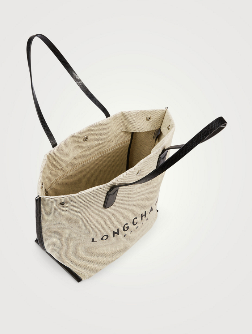 Longchamp Roseau Canvas & Leather Bucket Bag