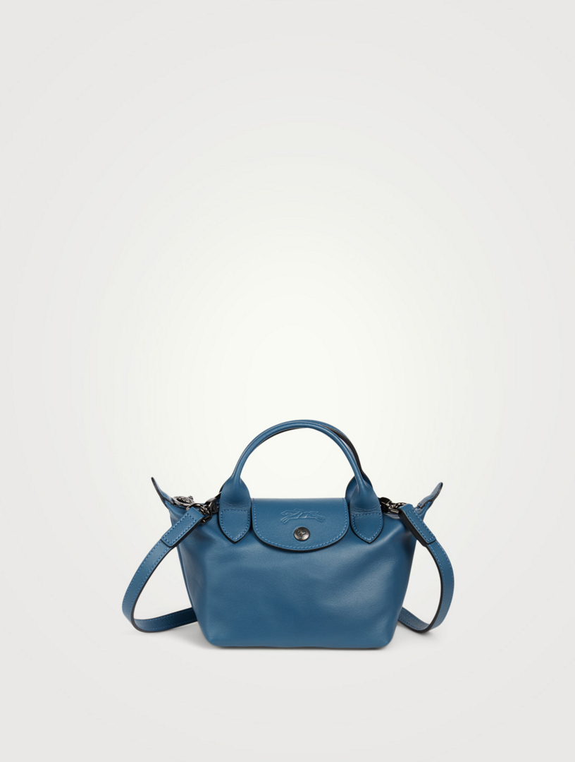 Le Pliage Cuir Xs Top Handle Bag In Blue