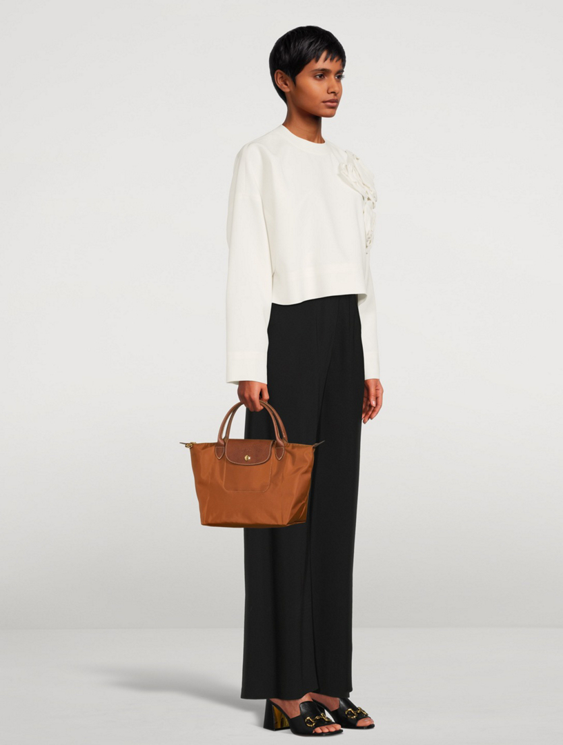Longchamp `le Pliage Original` Small Top Handle Bag In Beige
