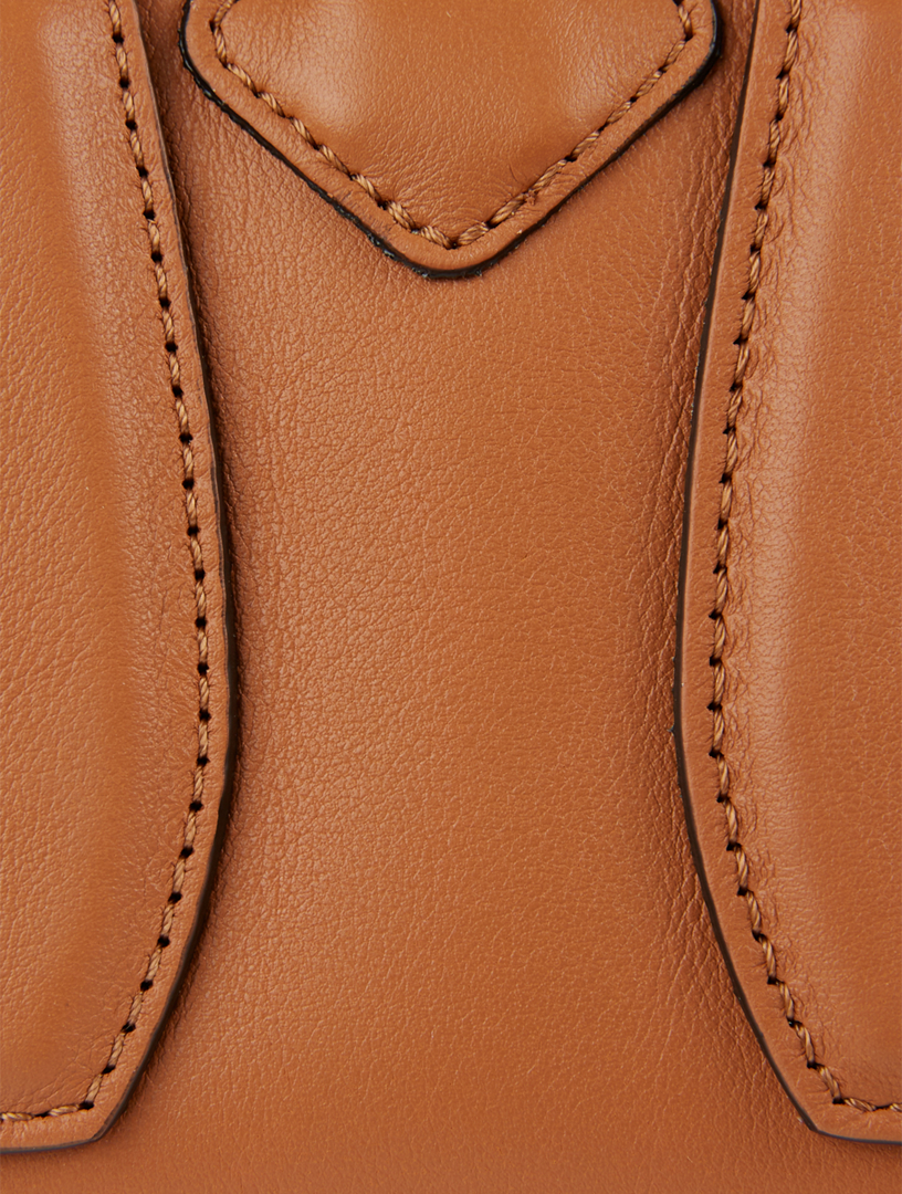 LONGCHAMP XS Roseau Leather Top Handle Bag With Acetate Chain Holt