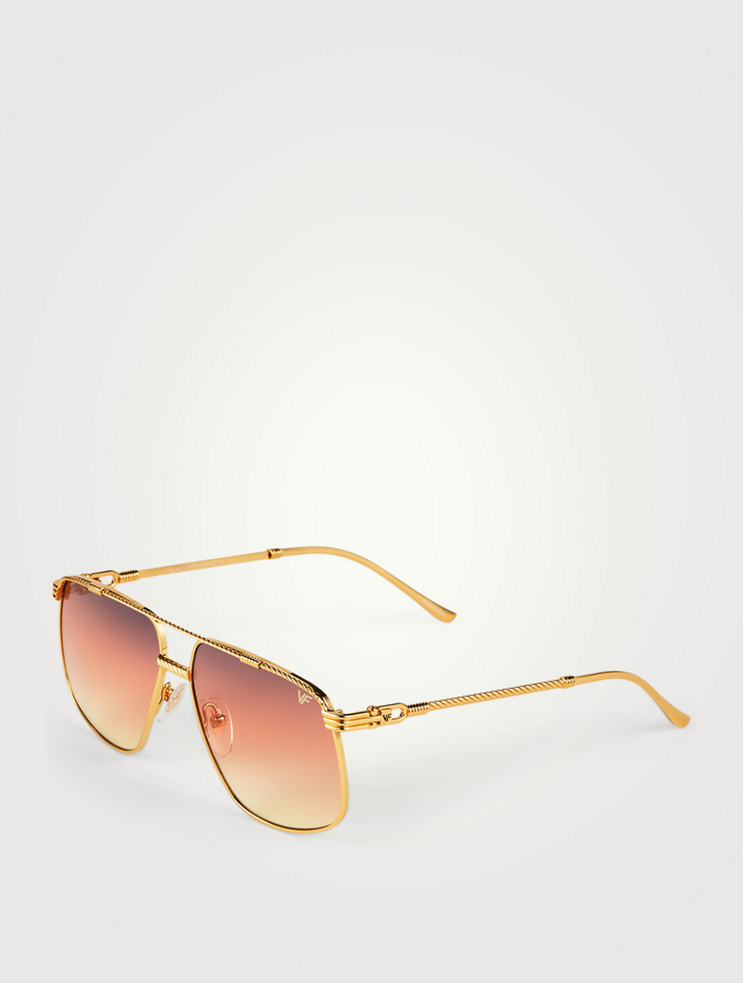 VINTAGE FRAMES COMPANY VF Cash 24K Gold Aviator Sunglasses  display picture 1