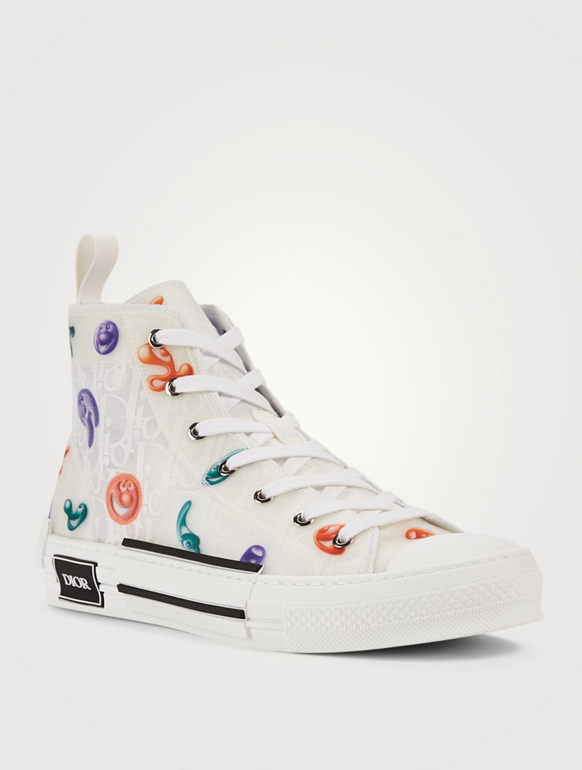 DIOR B23 Dior Oblique Canvas High-Top Sneakers With Kenny Scharf