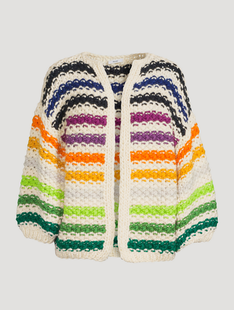 MAIAMI Big Pearl Pattern Merino Wool Cardigan | Holt Renfrew