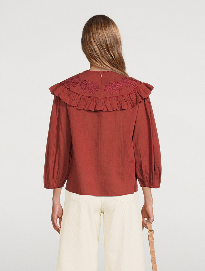 Pamela Organic Cotton Ruffle Blouse