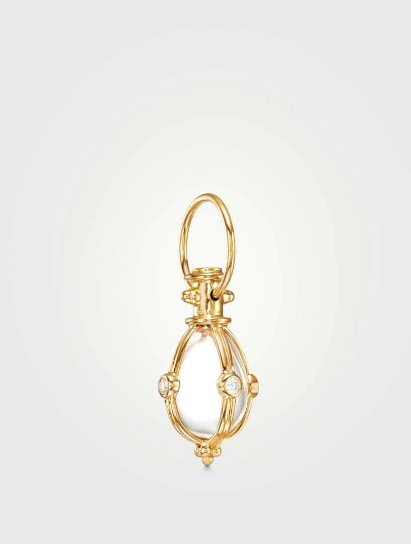 18K Gold Classic Amulet With Crystal And Diamonds