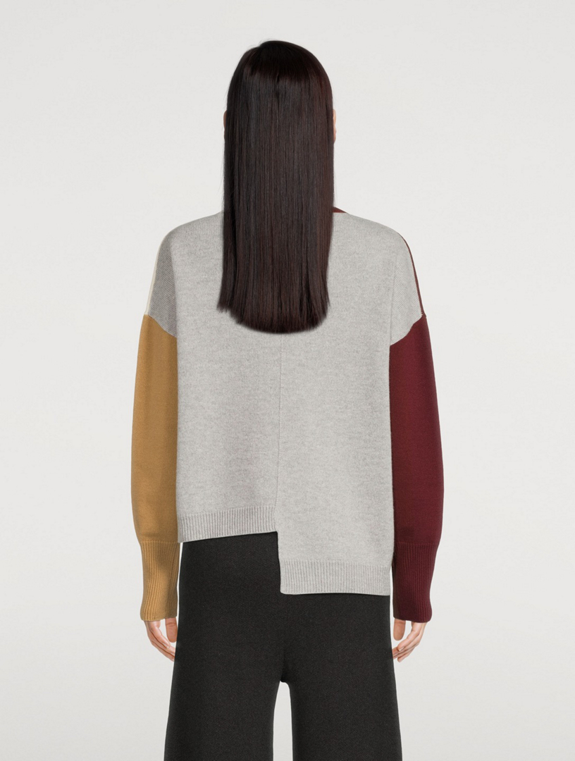 Wool Anagram Asymmetric Sweater