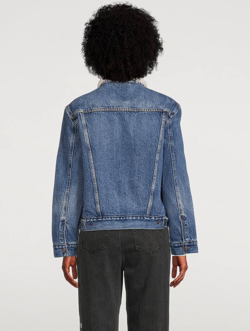 Ex-Boyfriend Sherpa Denim Trucker Jacket
