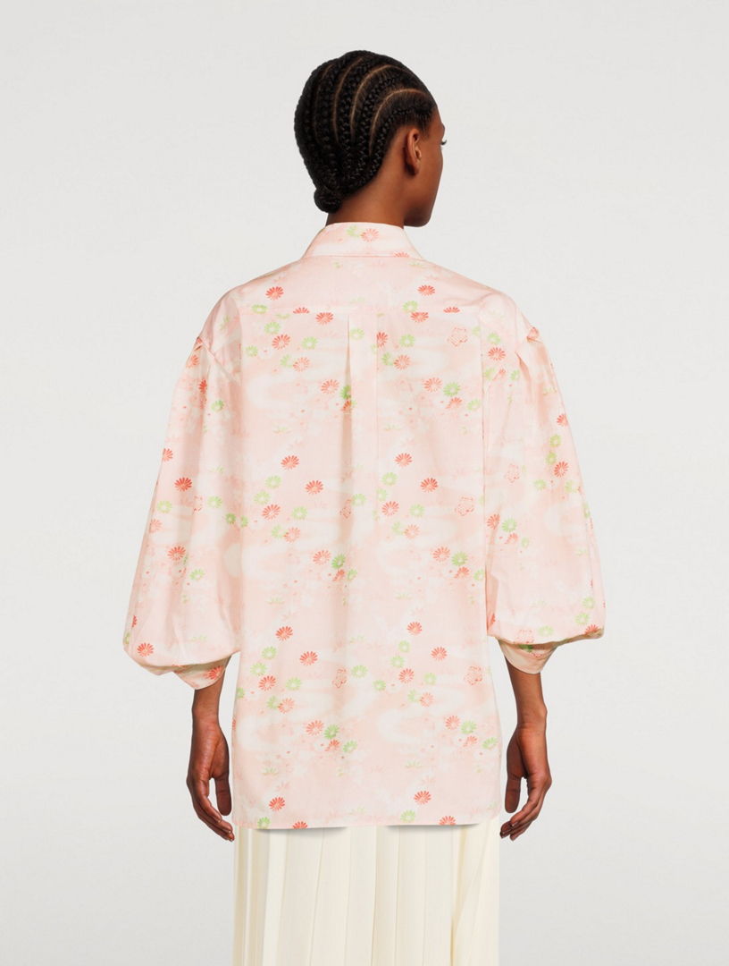 Signature Sleeve Cotton Boy Shirt Floral Print