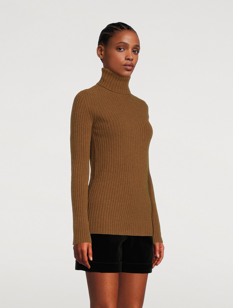 Ribbed Wool And Cashmere Turtleneck Sweater