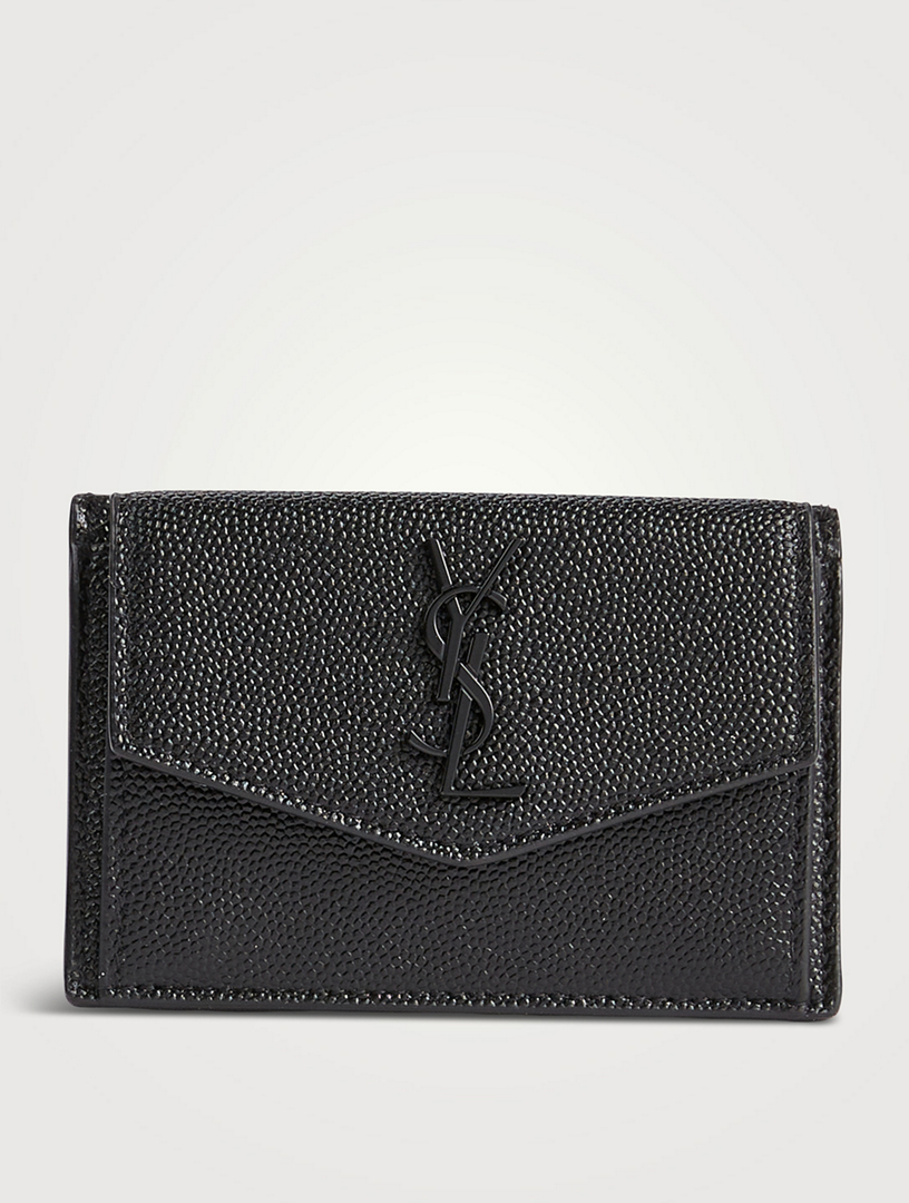 Saint Laurent Uptown Leather Card Case Black