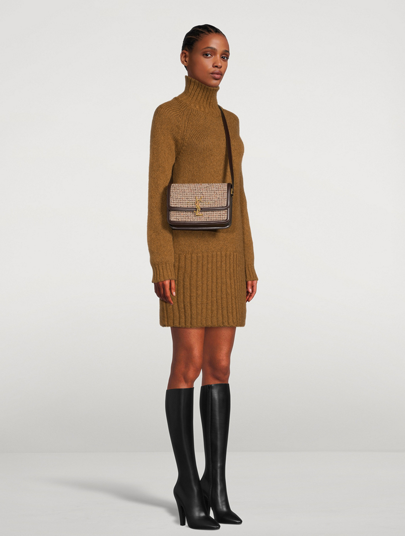 SAINT LAURENT Medium Solferino YSL Monogram Tweed Crossbody Bag