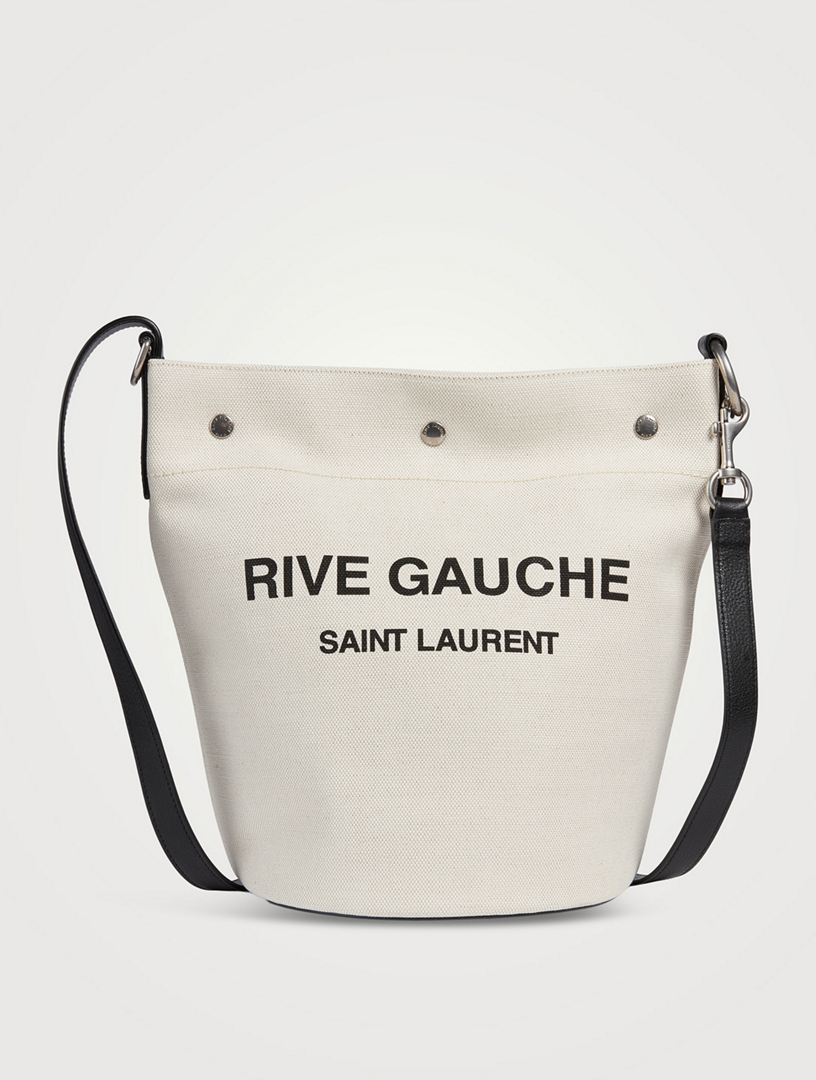 Shop Saint Laurent CABAS RIVE GAUCHE RIVE GAUCHE BUCKET BAG IN LINEN (____)  by candylovecath01