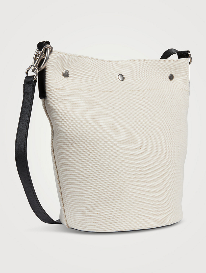 SAINT LAURENT Rive Gauche Linen Bucket Bag | Holt Renfrew